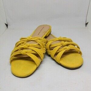 Who What Wear Finley Slides-Size 8-Goldenrod-Knotted-Faux Suede-Jeweltone